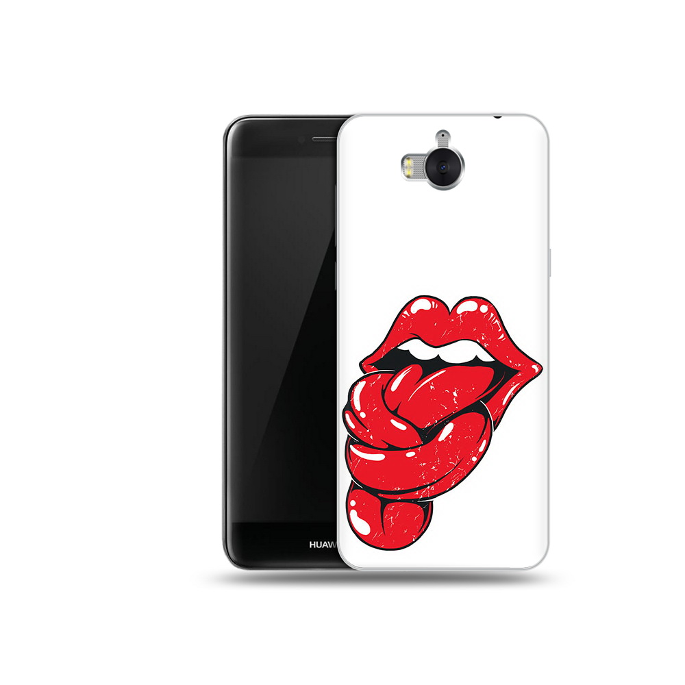 

Чехол MyPads Tocco для Huawei Y5 яркие губы с языком (PT91582.58.705), Прозрачный, Tocco