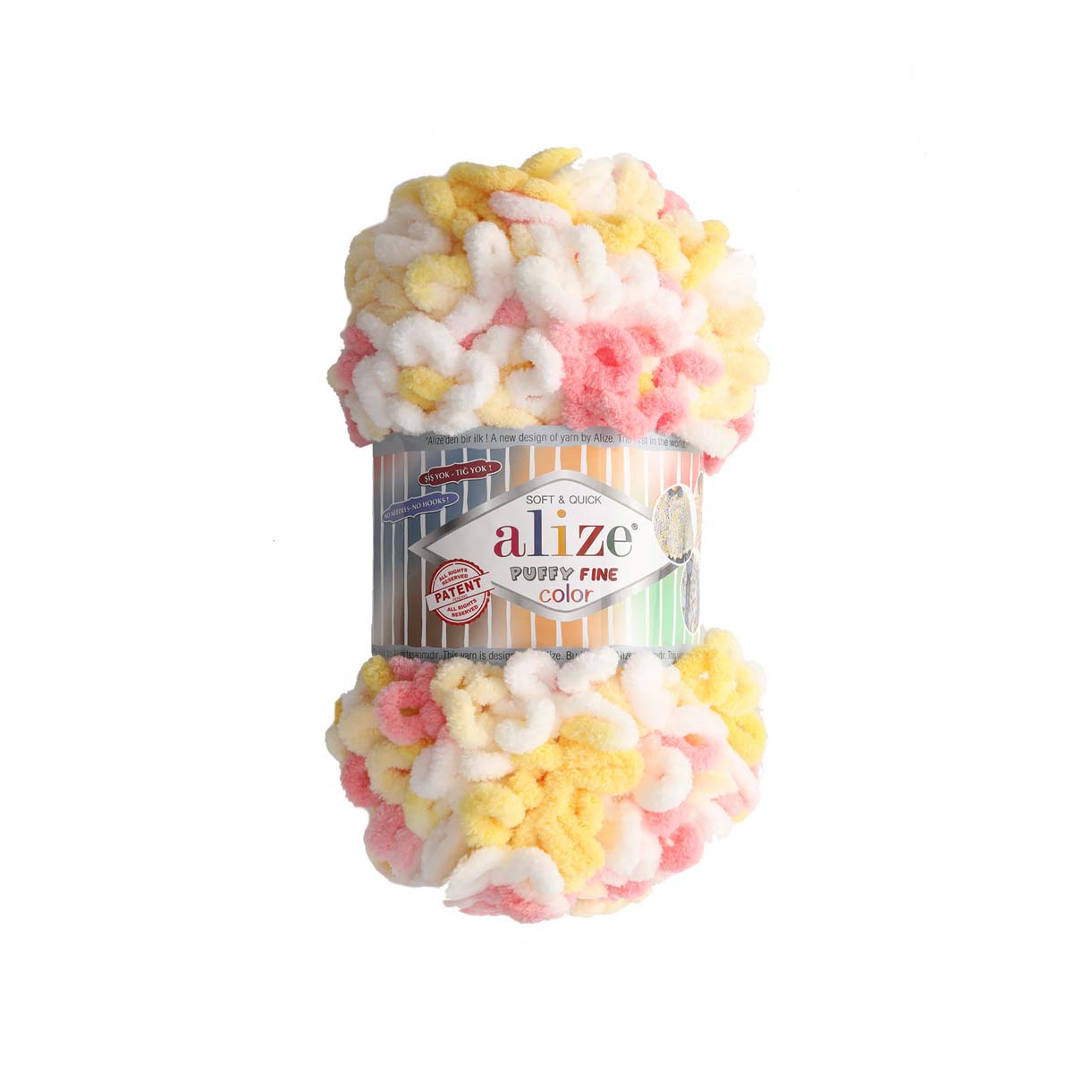 

Пряжа Alize 7728470_00001 Puffy Fine Color 5942 секционный, Puffy Fine Color