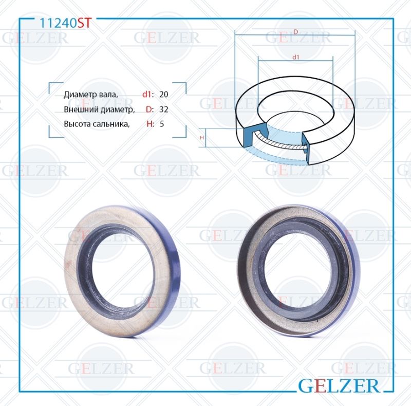 

Сальник рулевой рейки GELZER 20*32*5 (0M) 11240ST, 11240ST