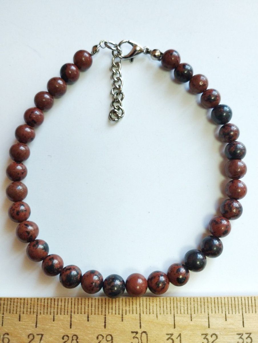 

Браслет из стали р. 21 Красота камня Обсидиан, обсидиан, Обсидиан