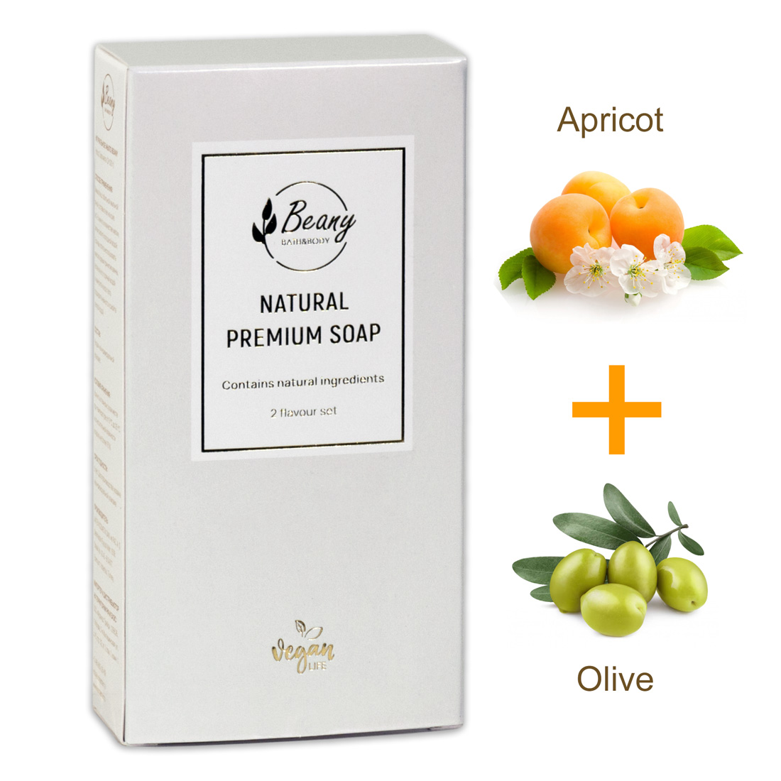 Подарочный набор турецкого мыла Beany Apricot + Olive 120 г х 2 шт. nesti dante набор мыла romantica