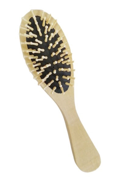 Расческа для волос массажная деревянная 21,5х6 см светло-бежевый резинка для волос спорт эстетика объём 5 см бежевый чёрный микс
