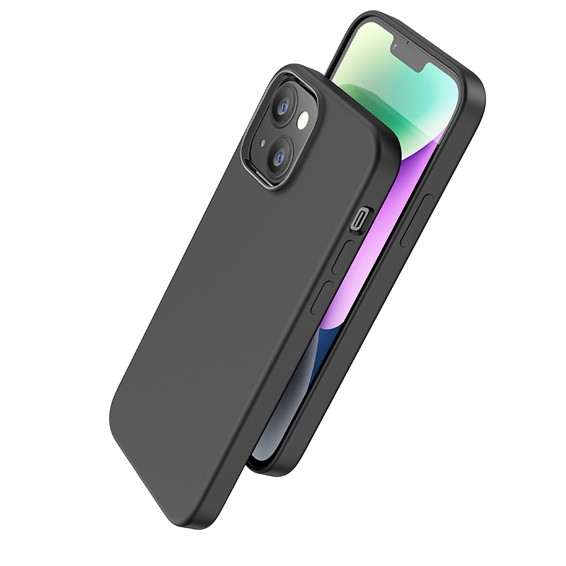 Чехол для iPhone 15, Silicone case, Магнитный (MagSafe), Pure series, HOCO, черный