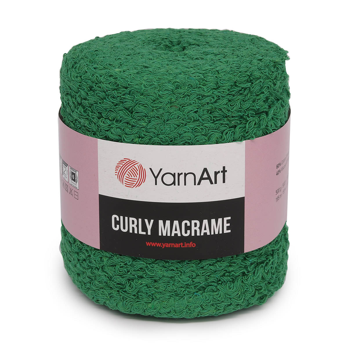 фото Пряжа yarnart 7729491_00005 curly macrame 759 изумрудный