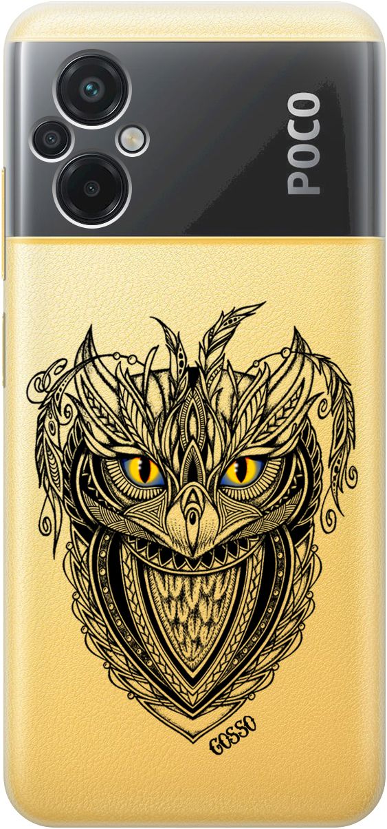 

Силиконовый чехол на Xiaomi Poco M5 "Grand Owl" прозрачный, Прозрачный;желтый, 15148