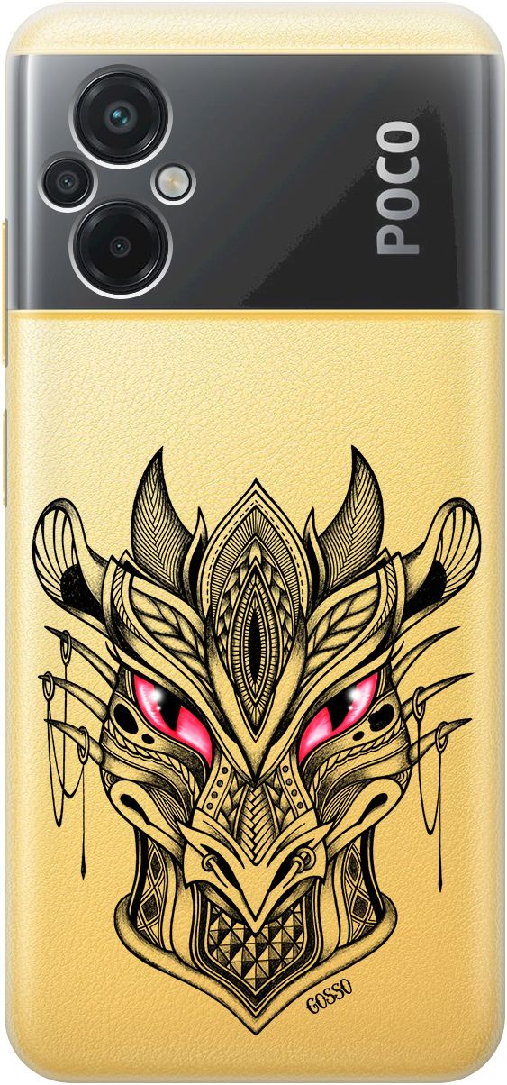 

Силиконовый чехол на Xiaomi Poco M5 "Dragon" прозрачный, Прозрачный;черный, 15148