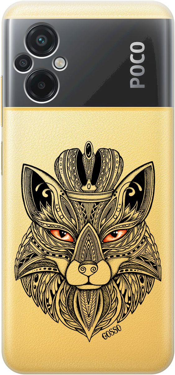 

Силиконовый чехол на Xiaomi Poco M5 "Fox Queen" прозрачный, Прозрачный;серый, 15148