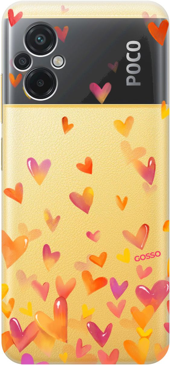 

Силиконовый чехол на Xiaomi Poco M5 "Flying Hearts" прозрачный, Прозрачный;желтый, 15148