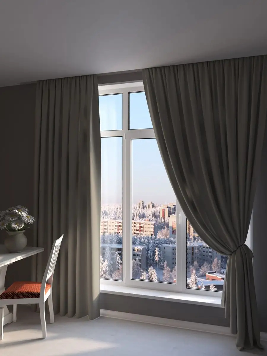 

Комплект штор NovaTulle канвас мокко 150х240, шканвас1