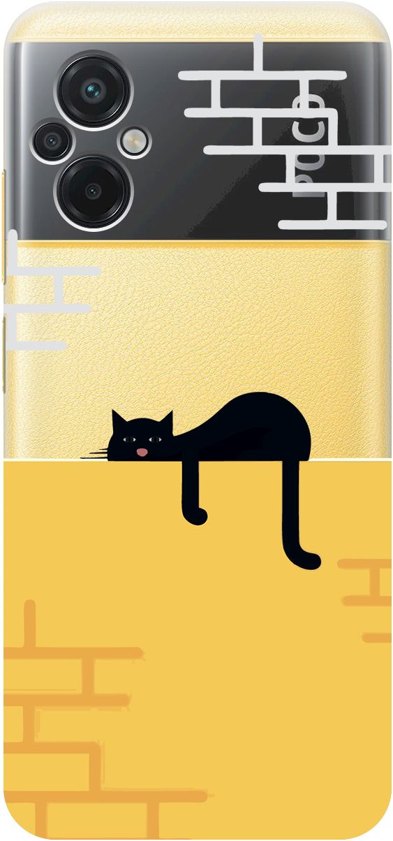 

Силиконовый чехол на Poco M5 "Lazy Cat" прозрачный, Прозрачный;желтый, 15149