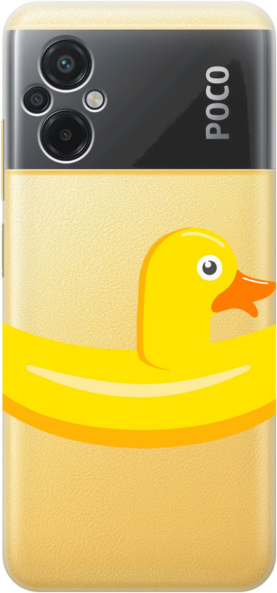 

Силиконовый чехол на Xiaomi Poco M5 "Duck Swim Ring" прозрачный, Прозрачный;белый, 15149
