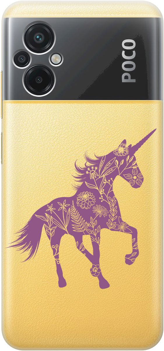 

Силиконовый чехол на Xiaomi Poco M5 "Floral Unicorn" прозрачный, Прозрачный;фиолетовый, 15149