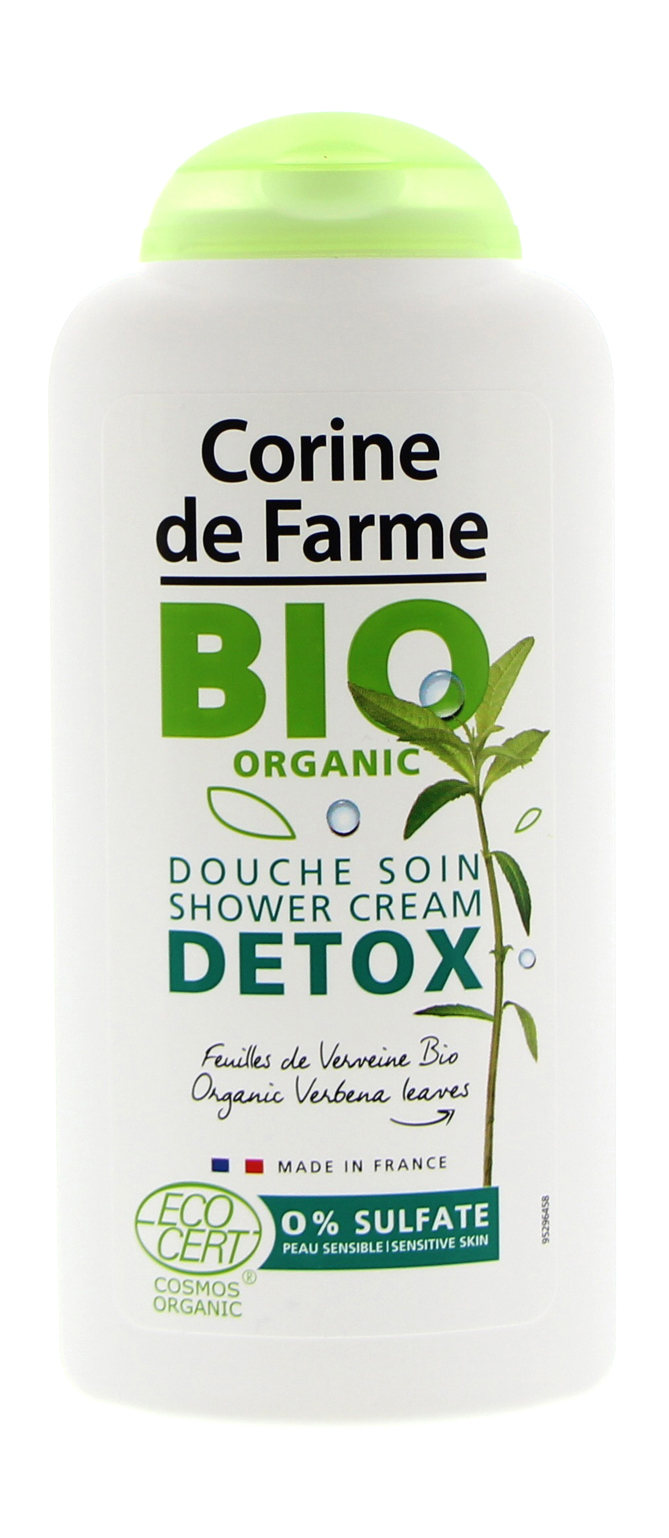 Крем-гель для душа Corine de Farme Bio Detox с вербеной, без сульфатов 300 мл
