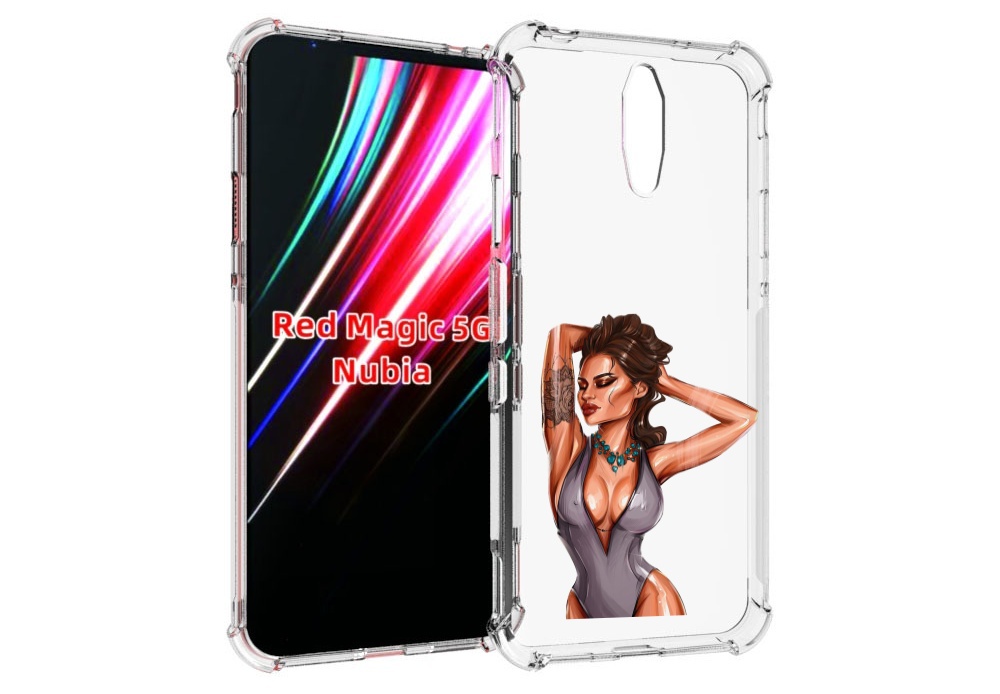 

Чехол MyPads Роскошная-девушка женский для ZTE Nubia Red Magic 1 5G, Прозрачный, Tocco