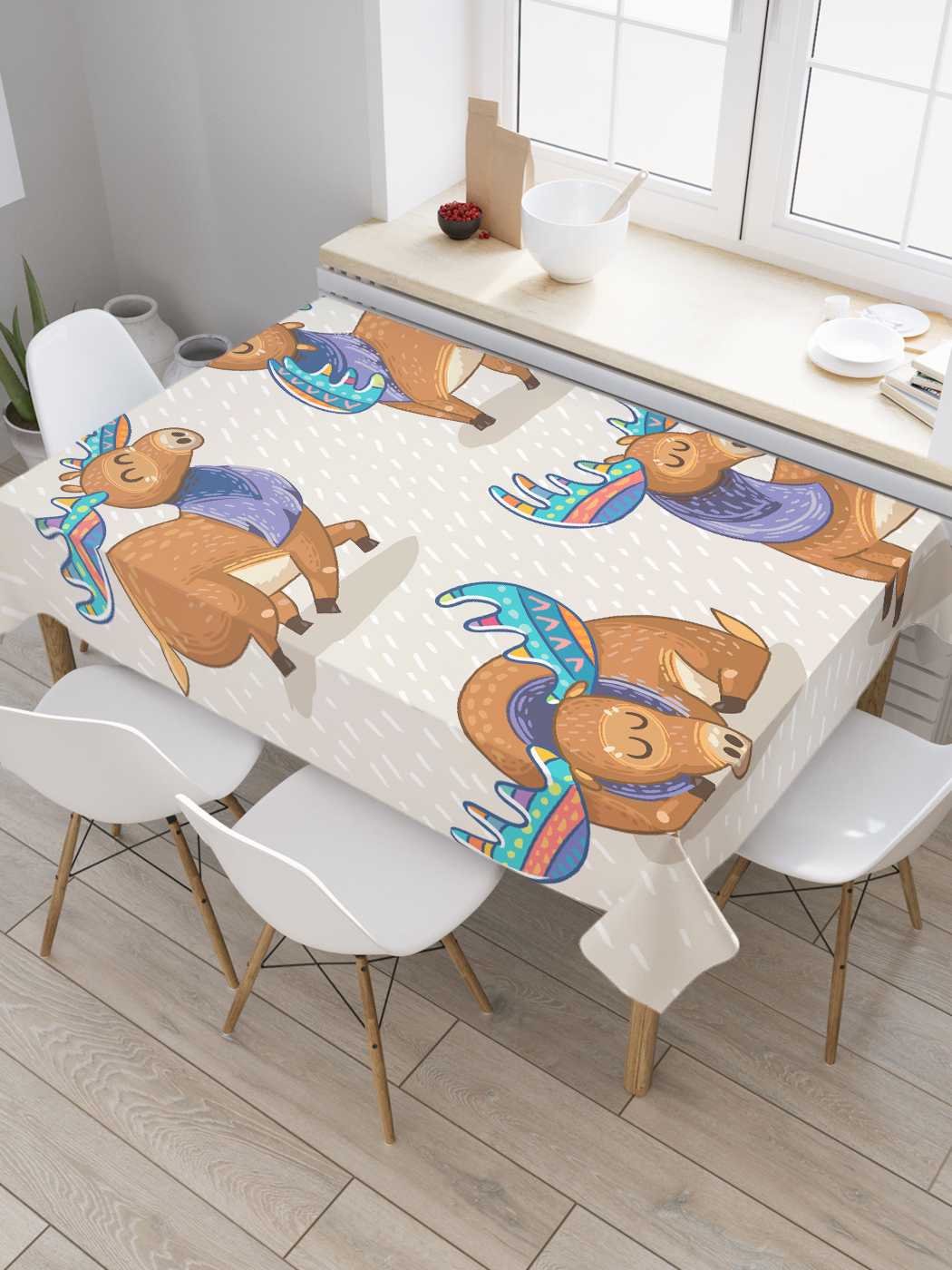 

Скатерть прямоугольная JoyArty "Так и прошел день" из оксфорда, 120x145 см, Бежевый, Так и прошел день