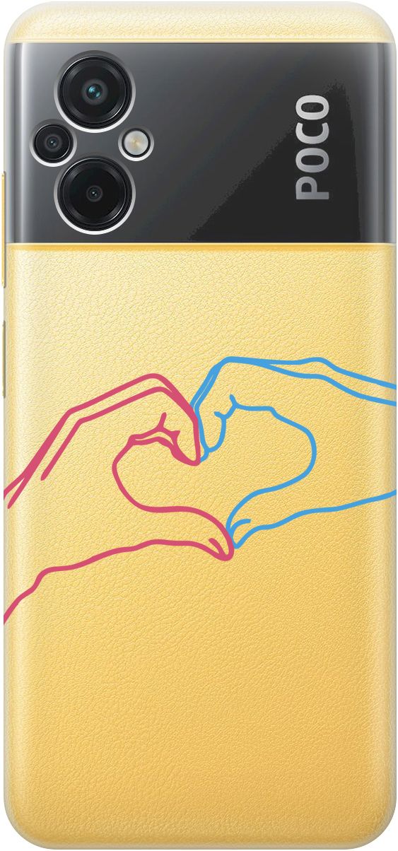 

Силиконовый чехол на Poco M5 "Fall in Love" прозрачный, Прозрачный;голубой, 15150