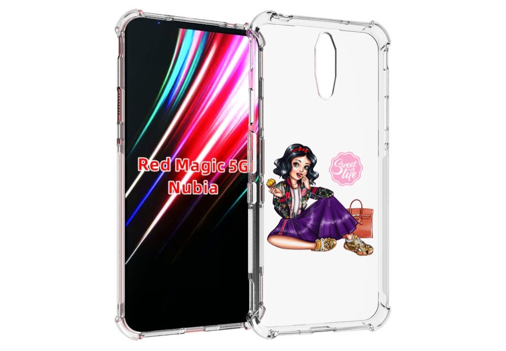 

Чехол MyPads Сладкая-жизнь женский для ZTE Nubia Red Magic 1 5G, Прозрачный, Tocco