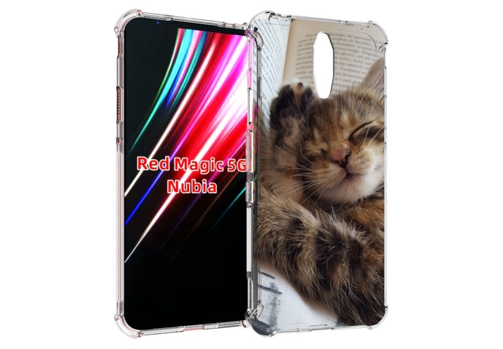 

Чехол MyPads Спящий-котенок для ZTE Nubia Red Magic 1 5G, Прозрачный, Tocco
