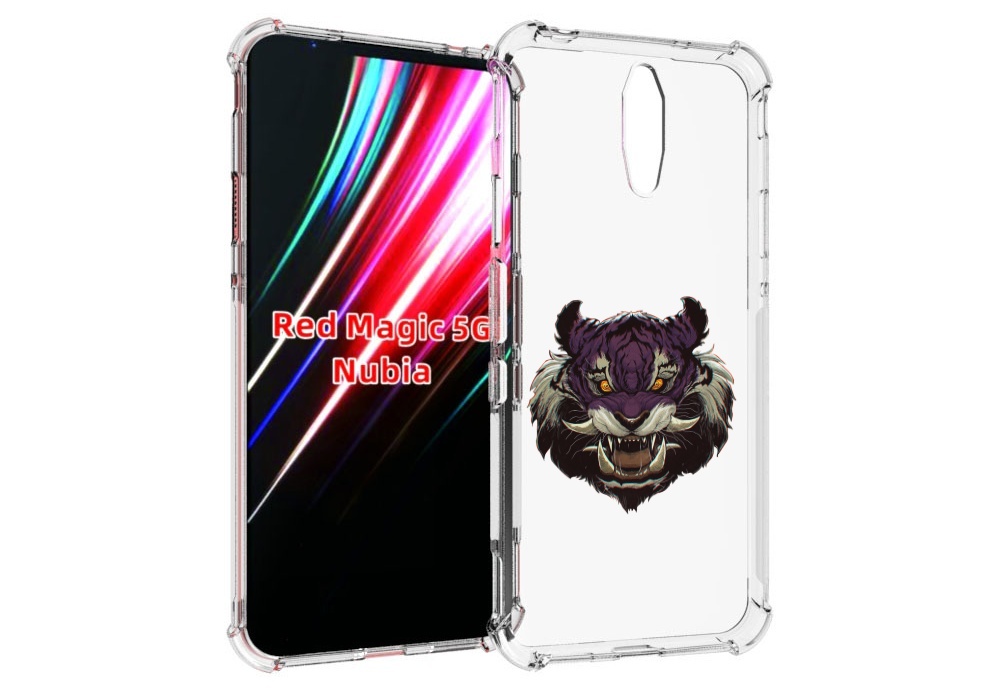 Чехол MyPads Страшный-тигр для ZTE Nubia Red Magic 1 5G
