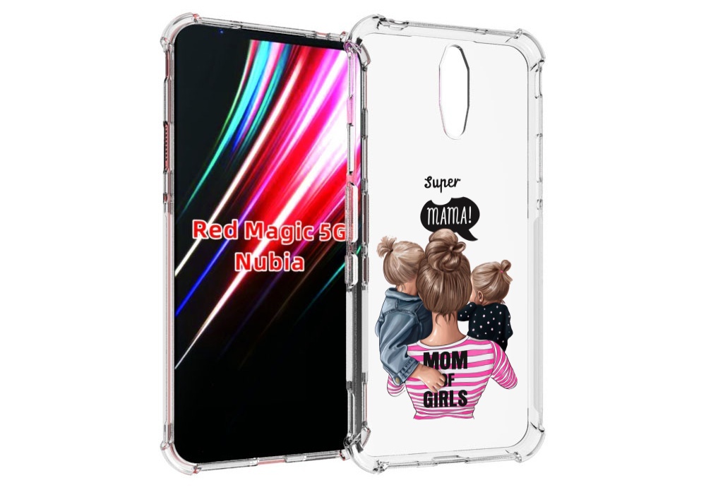 

Чехол MyPads Супер-мама-2 женский для ZTE Nubia Red Magic 1 5G, Прозрачный, Tocco