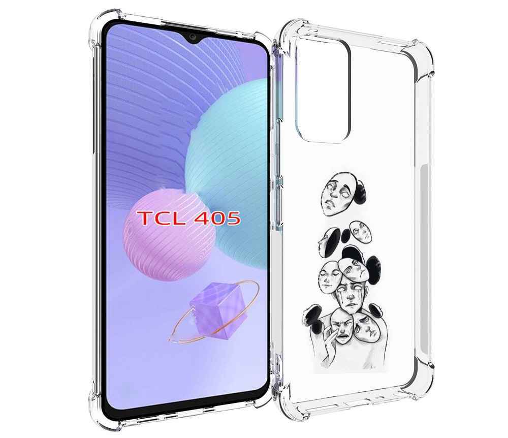 

Чехол MyPads человек с разными масками для TCL 405, Tocco