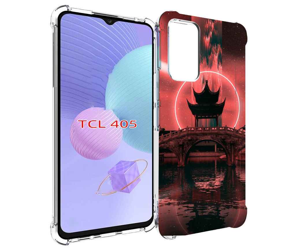 

Чехол MyPads японский мост красный фон для TCL 405, Tocco