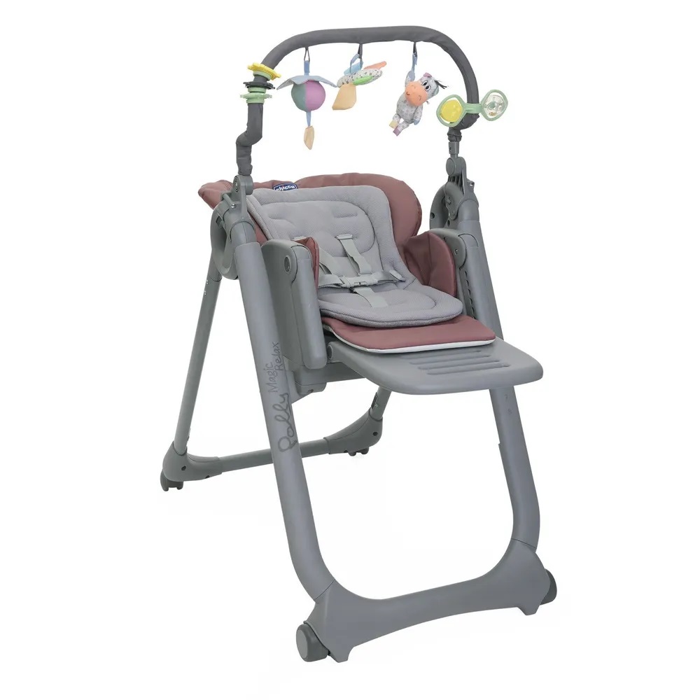 Стульчик для кормления Chicco Polly Magic Relax Mauve розовый,  серый