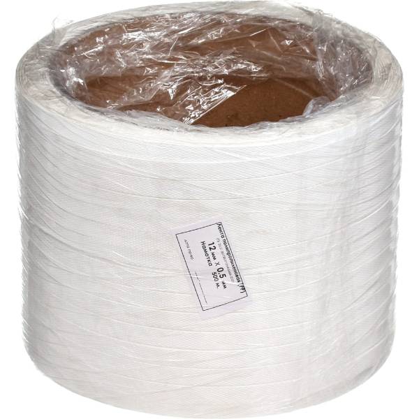 Лента Кордленд ПП 12x0,5x0,5км (120кгс) белый, М/ПА PP-00715