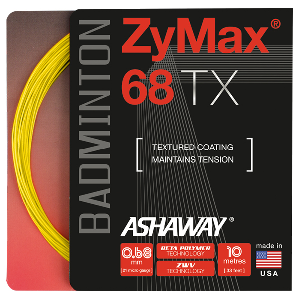 фото Струна для бадминтона ashaway 10m zymax tx 68 a14515, yellow