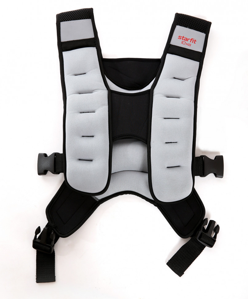 

Жилет-утяжелитель StarFit WT-301 1x10 кг, серый/красный, Серый;черный, WT-301