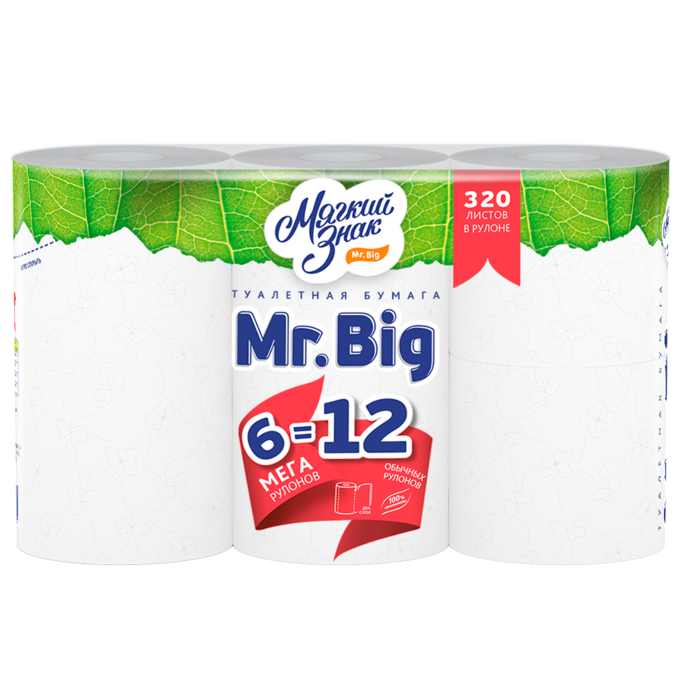 фото Туалетная бумага мягкий знак mr. big 6 шт