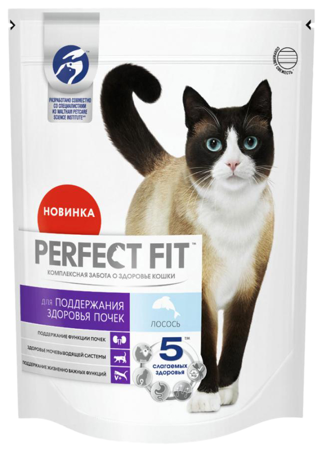 фото Сухой корм для кошек perfect fit здоровье почек , лосось, 1шт, 0.65кг