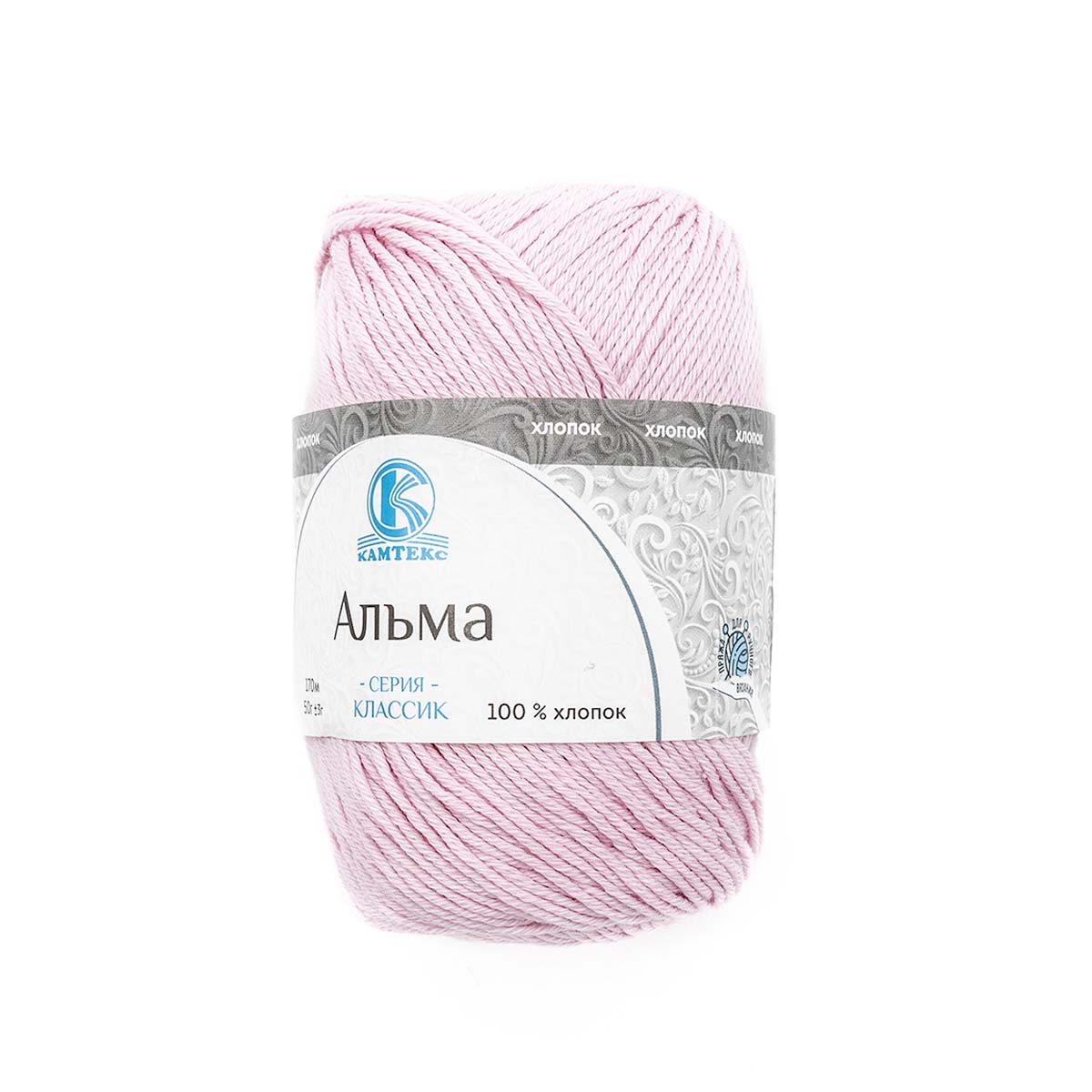 

Пряжа Камтекс 'Альма' 50г, 170м (100% хлопок) (055 светло-розовый), 5 мотков, Альма