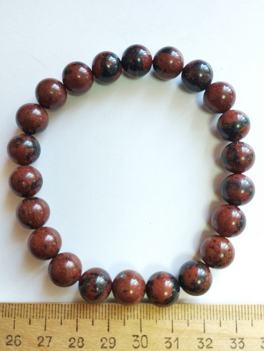 

Браслет из резины р. 16 Красота камня Обсидиан, обсидиан, Обсидиан