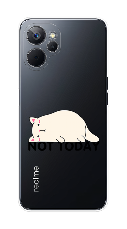 

Чехол на Realme 9i 5G "Cat not today", Белый;розовый;черный, 2514050-1