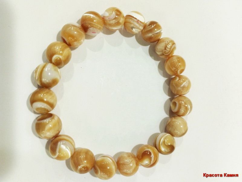 

Браслет из резины р. 18 Красота камня бежевый перламутр, перламутр, бежевый перламутр