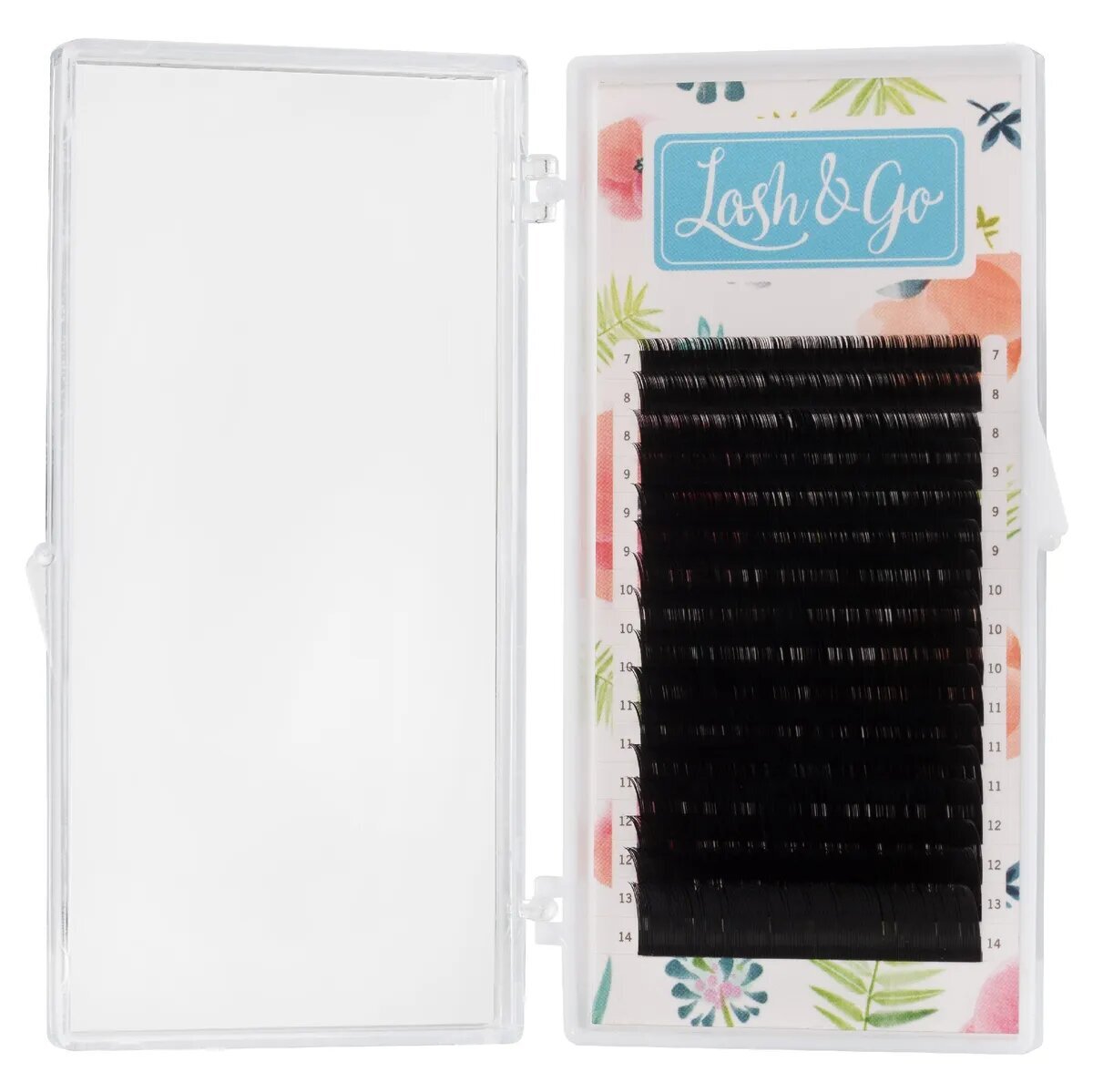 

Ресницы Lash&Go черные 16 линий изгиб C толщина 0,10 длина 07