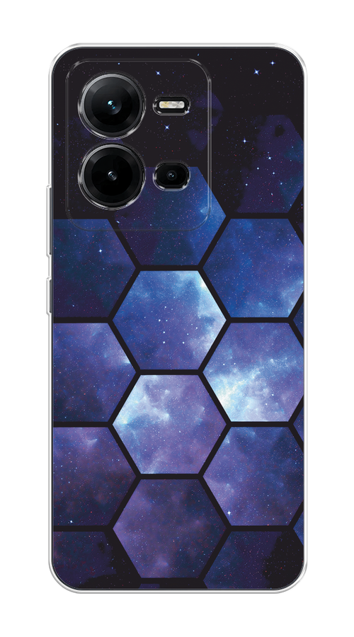 

Чехол на Vivo V25/V25e "Соты космос", Черный;фиолетовый, 267650-1