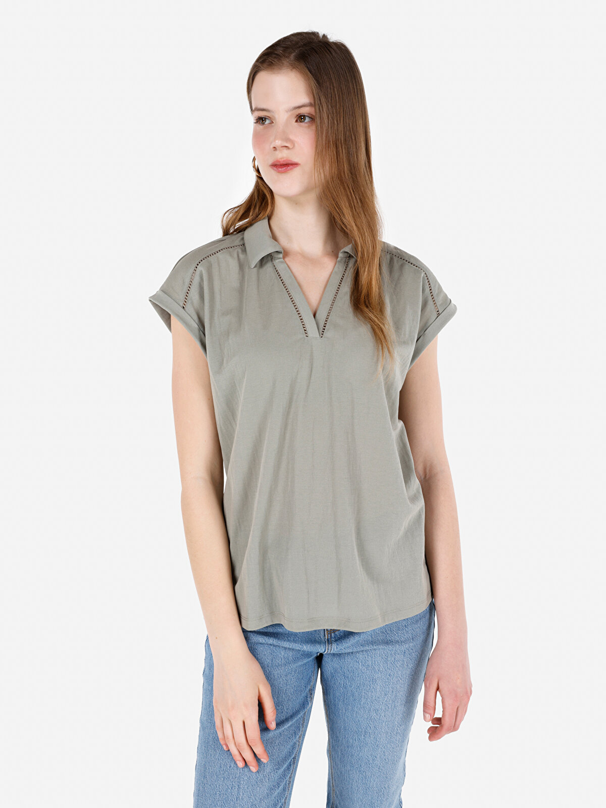 

Футболка женская Colin's CL1069157 зеленая XS, Зеленый, CL1069157