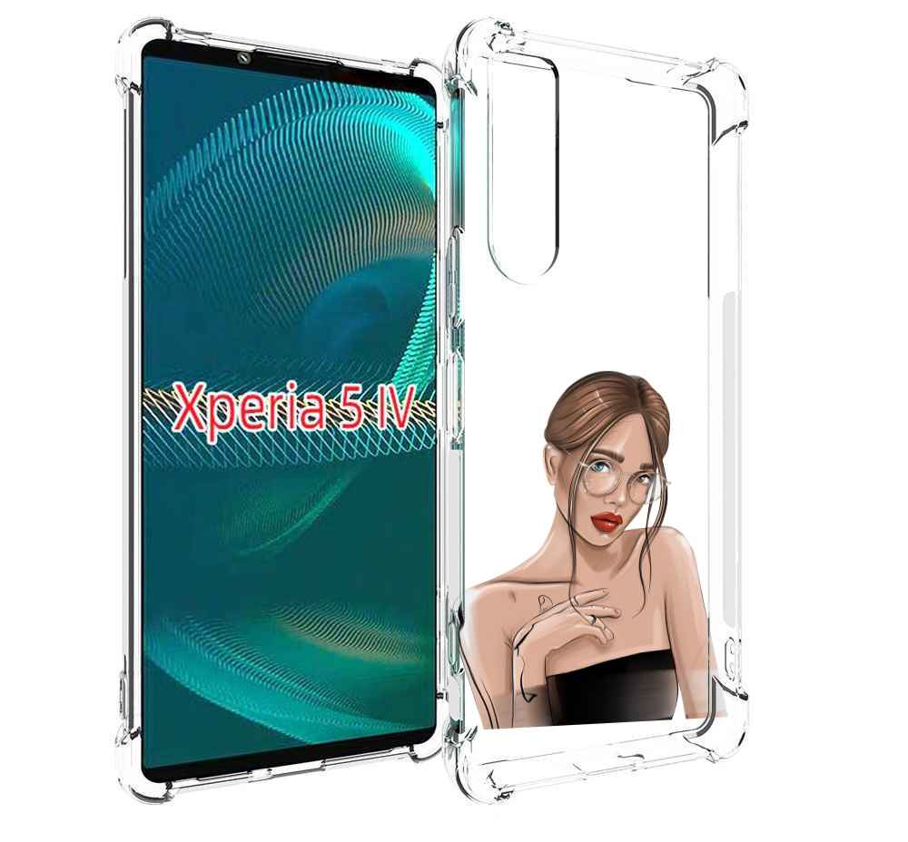 Чехол MyPads девушка-в-очках-с-красивыми-глазами женский для Sony Xperia 5 IV (5-4)