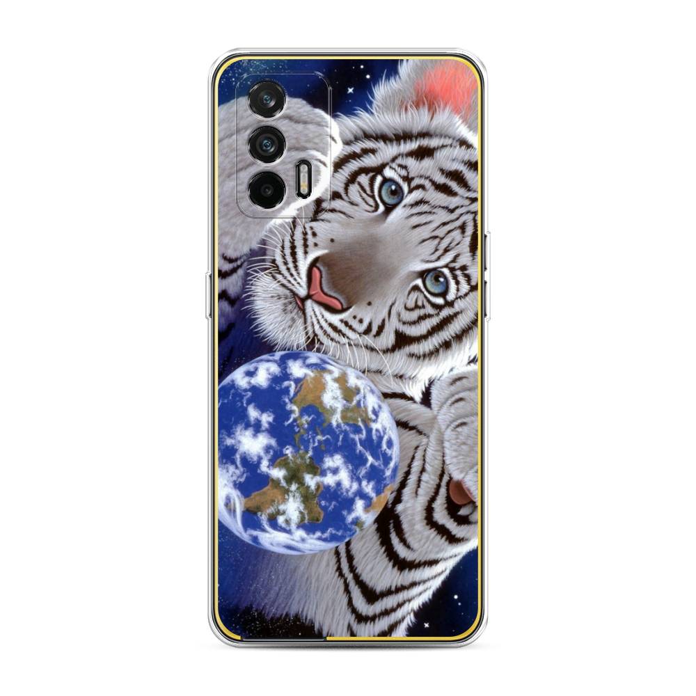 

Чехол на Realme GT "Тигренок и Земля", Синий;белый;черный, 256350-1