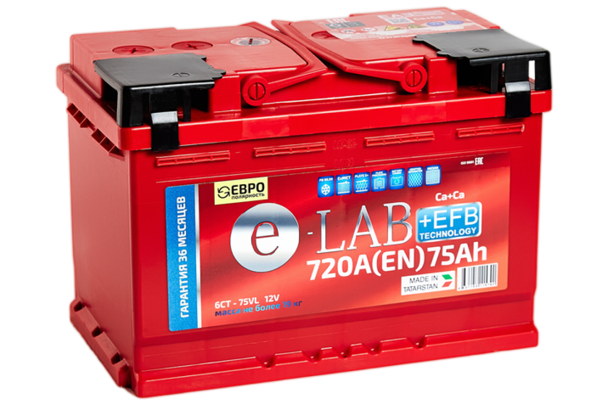 

ELAB 075111K11E_2022 Аккумулятор 75 а/ч "ELAB+EFB" 720A (обратная полярность) (276*175*190