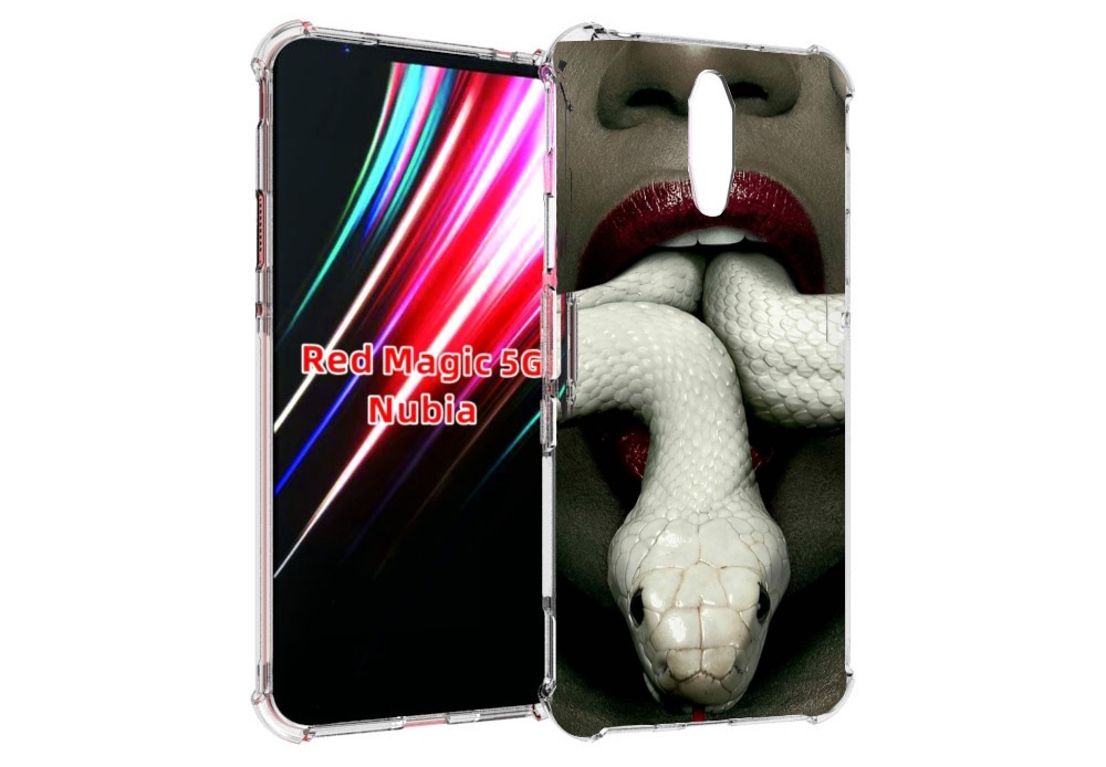 

Чехол MyPads белая-змея для ZTE Nubia Red Magic 1 5G, Прозрачный, Tocco