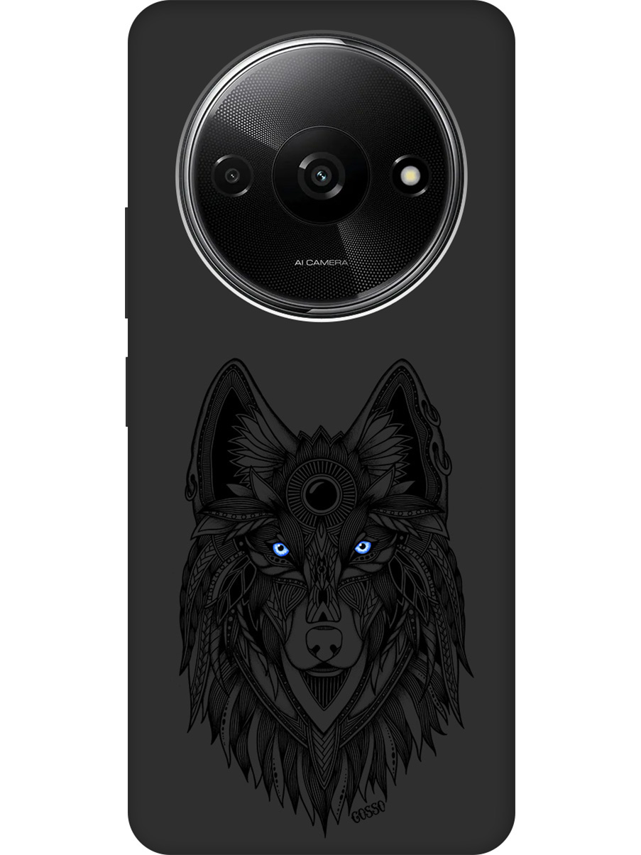 

Силиконовый чехол на Xiaomi Redmi A3 с рисунком "Grand Wolf" Soft Touch черный, Черный;голубой, 20012119