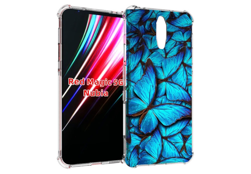 

Чехол MyPads бирюзовые бабочки для ZTE Nubia Red Magic 1 5G, Прозрачный, Tocco