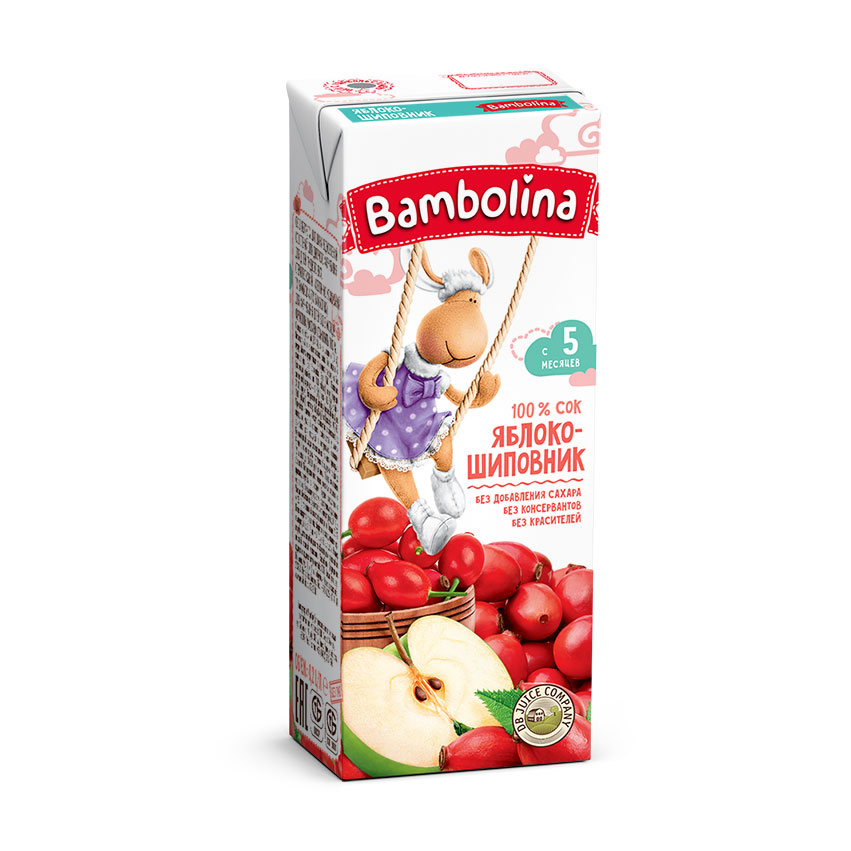 Сок детский Bambolina яблоко-шиповник с 5 месяцев 0,2 л