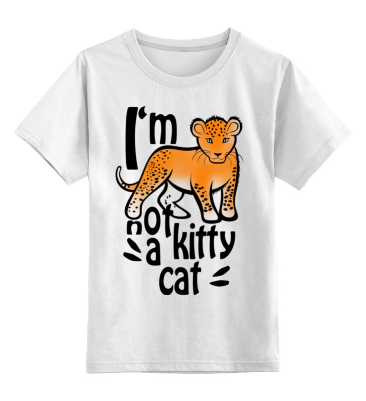 

Футболка детская Printio Not a kitty cat цв. белый р. 128, Not a kitty cat