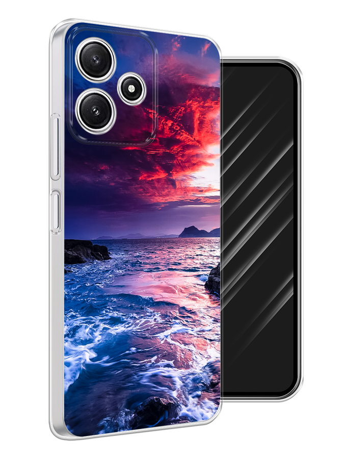 

Чехол Awog на Xiaomi Redmi 12 5G "Волны 1", Розовый;синий, 319750-1