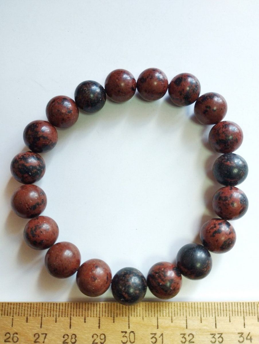 

Браслет из резины р. 18 Красота камня Обсидиан, обсидиан, Обсидиан