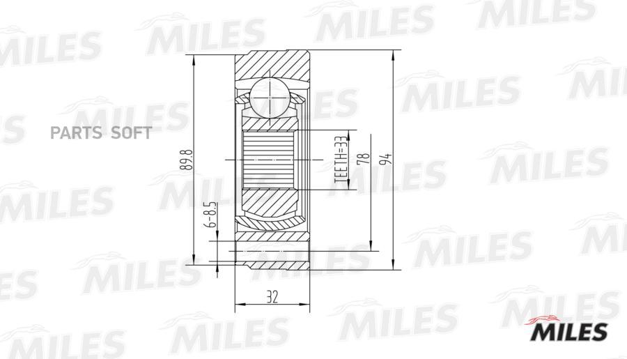 

Шрус Внутренний MILES ga10006